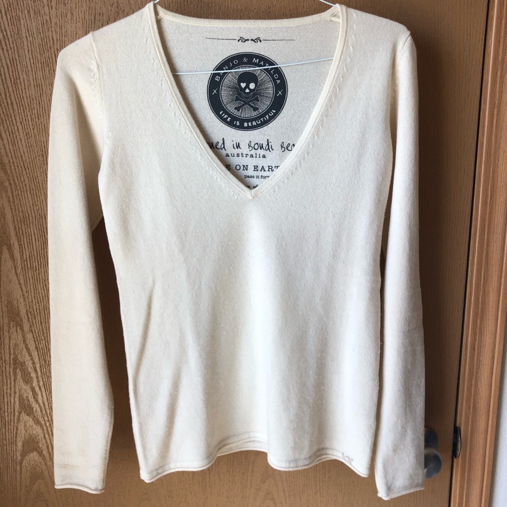 Banjo x Matilda 100% Cashmere sweater in cream